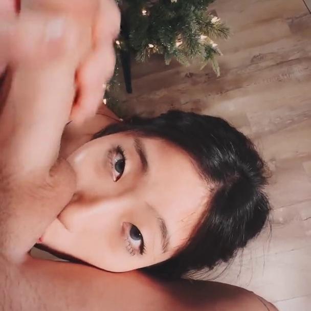 Aeries Steele Christmas Blowjob Facial Video Leaked