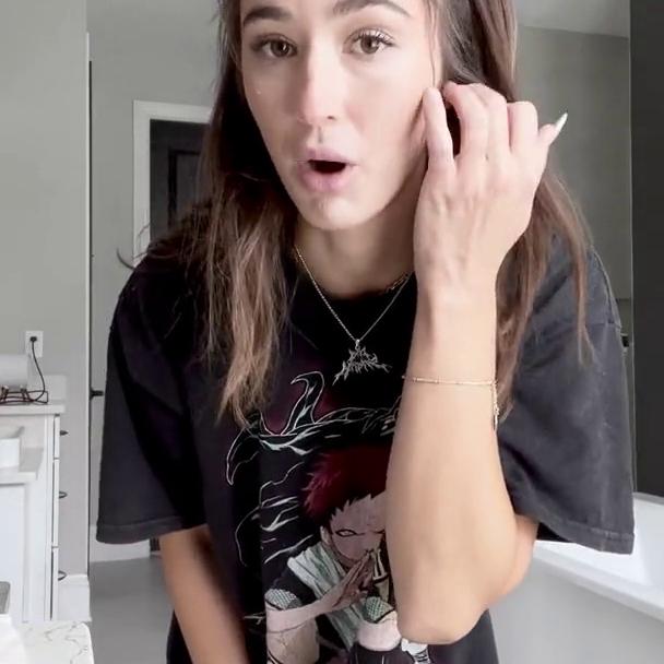 Natalie Roush See Through Orange Lingerie Try On Video Leaked