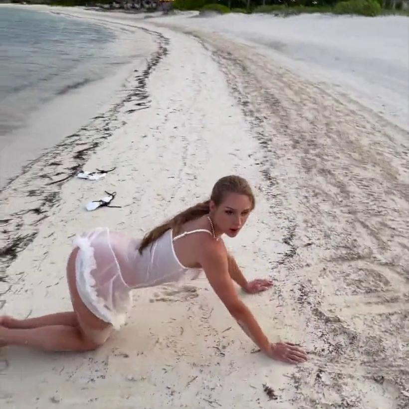 Caroline Zalog Nude Wet Sheer POV Video Leaked